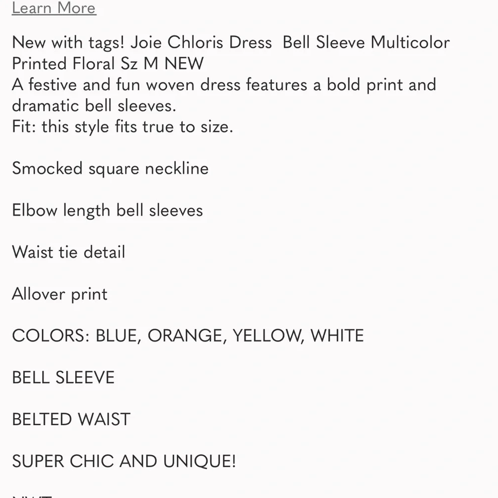 Joie Boho Blue Orange mini dress with belt